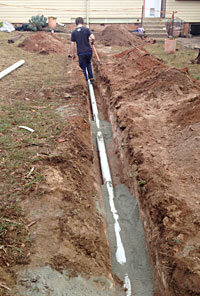 replacing a blocked drain in Queanbeyan