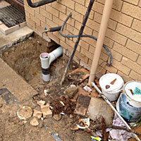 repaired sewer drain from under the house at a rental proerty in Belconnen Canberra