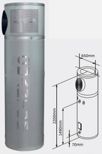 Copact heat pump hot water tank