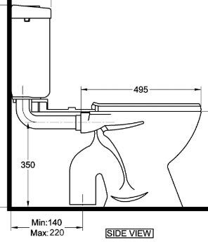 S trap toilet bowl set out