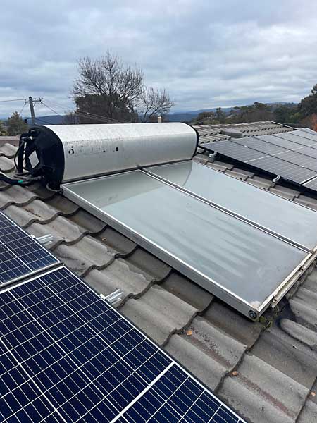 Insured hail damaged solar hot water system Kambah Canberra