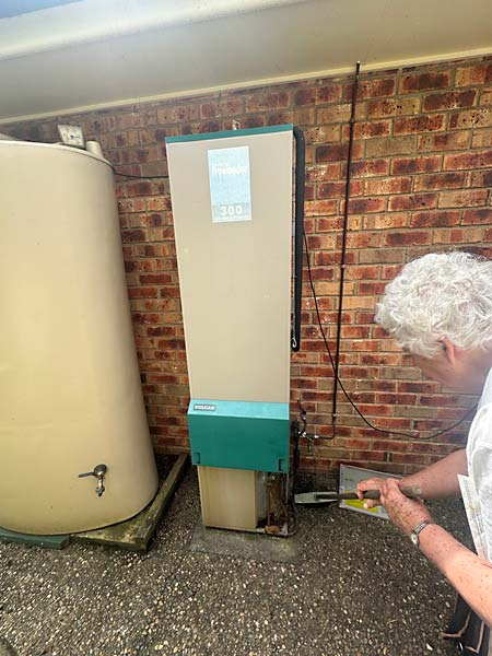 Old Vulcan gas hot water system in Gungahlin