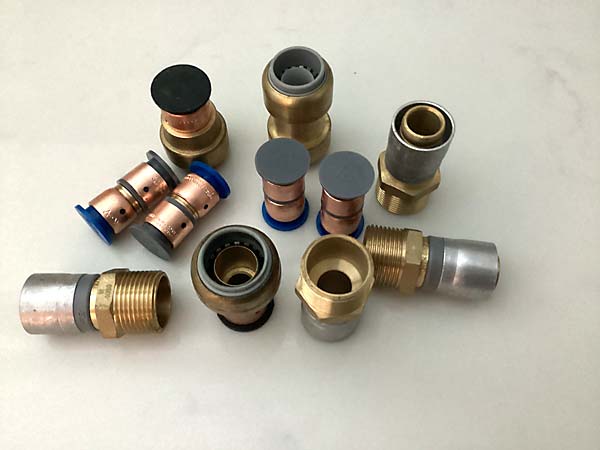 The types of fittings we use to repair polybutylene pipes in Canberra and Queanbeyan