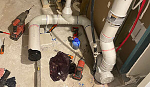new drainage for an additional toilet