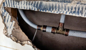 leaking grey water pipe at Subway Weston Creek Canberra
