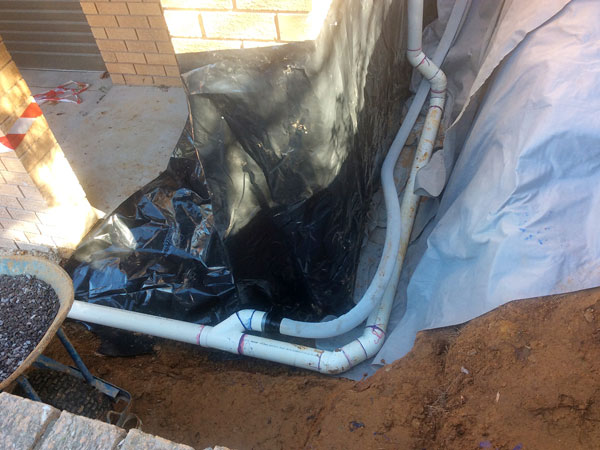 new subsoil drain set up before gravel Belconnen
